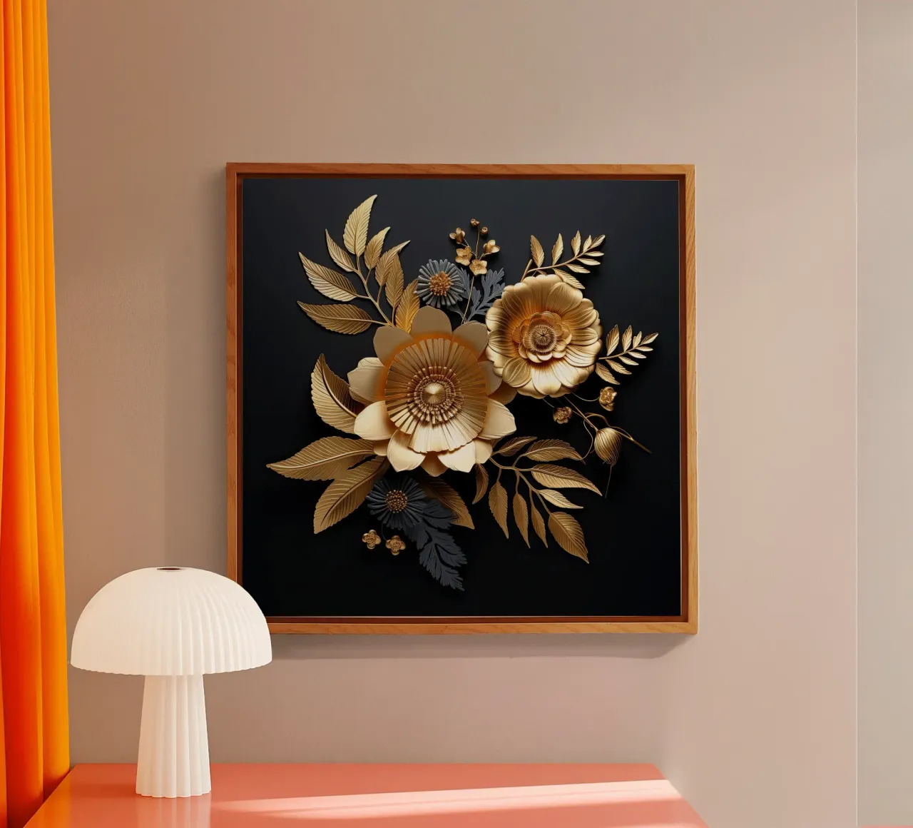 Fiori d'oro plexiglass da Imagine