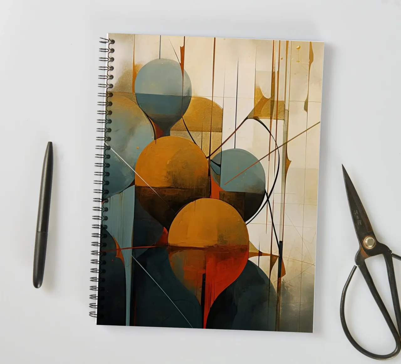 Abstracte Bohemian spiral notebook by Imagine