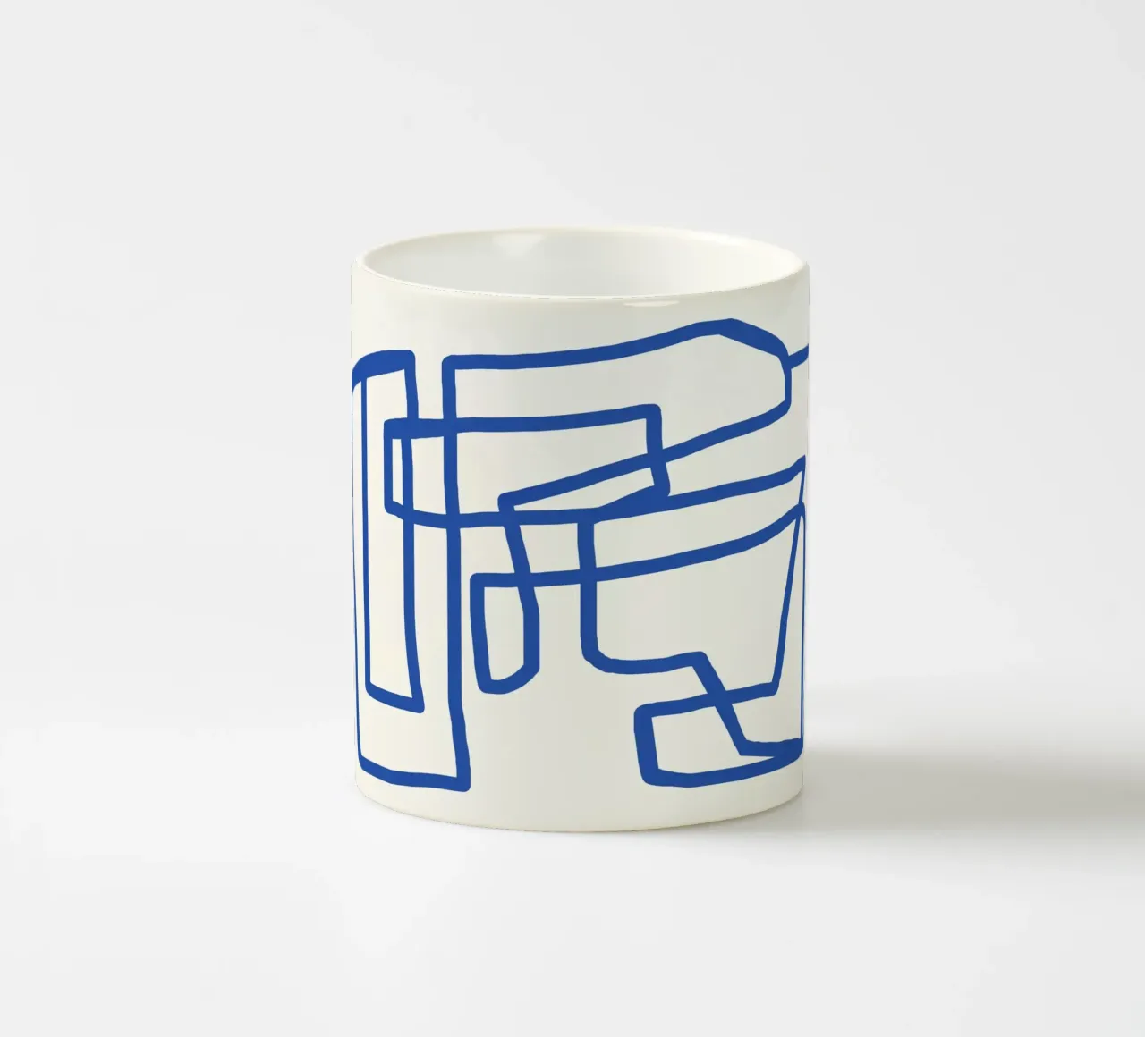 Line art in blu cobalto tazza in ceramica da Little Dean