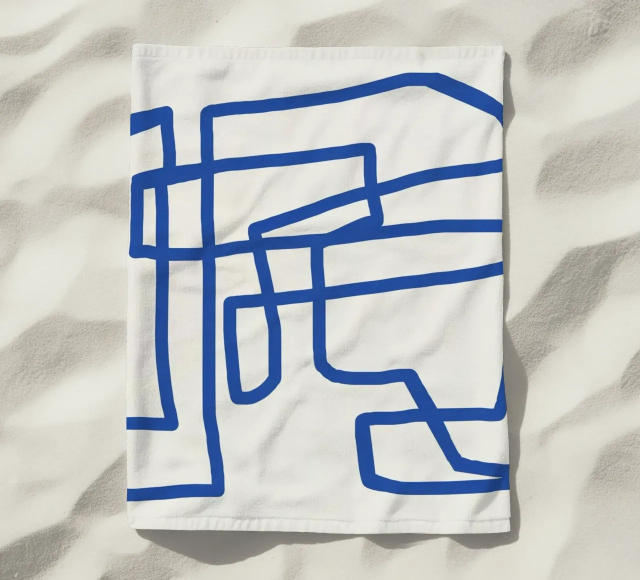 Line art in blu cobalto telo mare da Little Dean