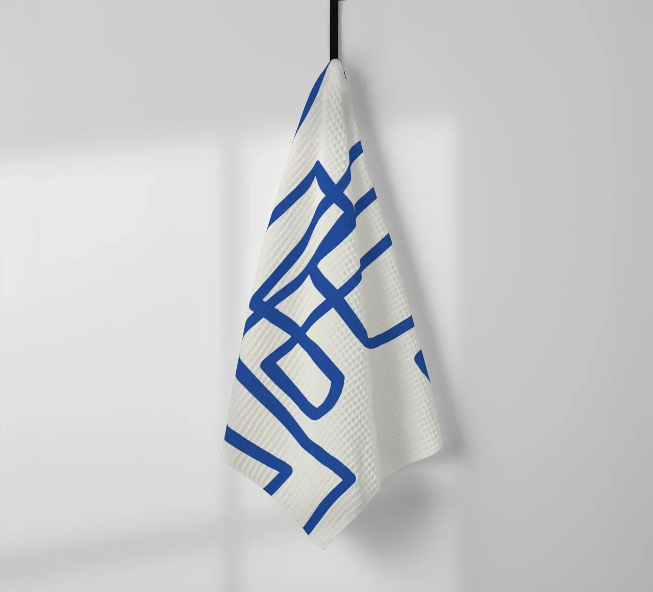 Dessin au trait en bleu cobalt torchon de Little Dean