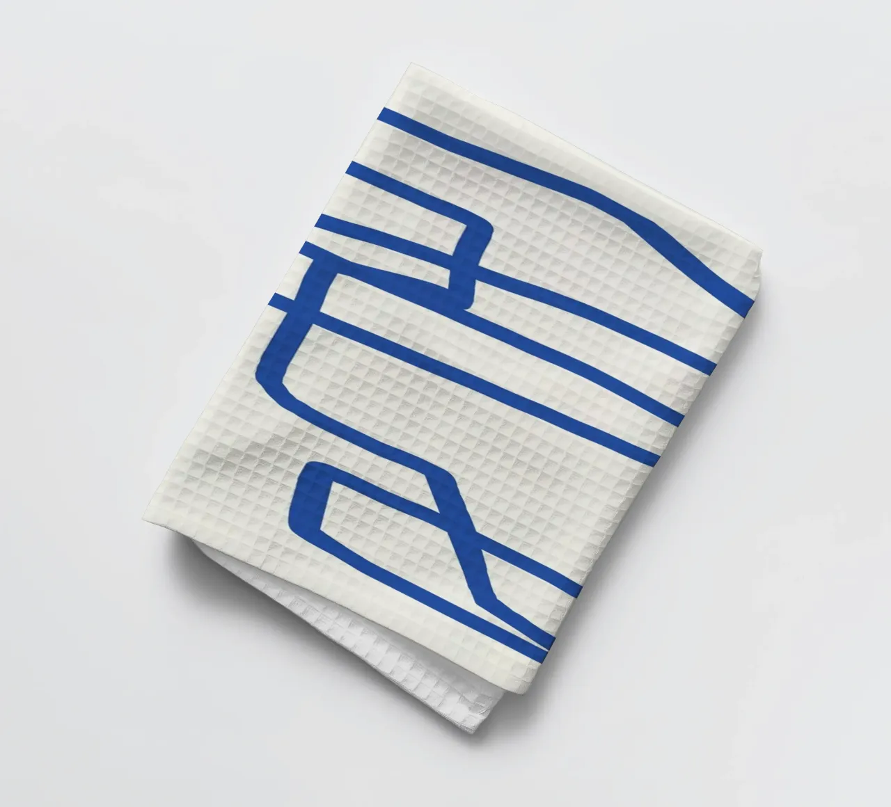 Dessin au trait en bleu cobalt torchon de Little Dean