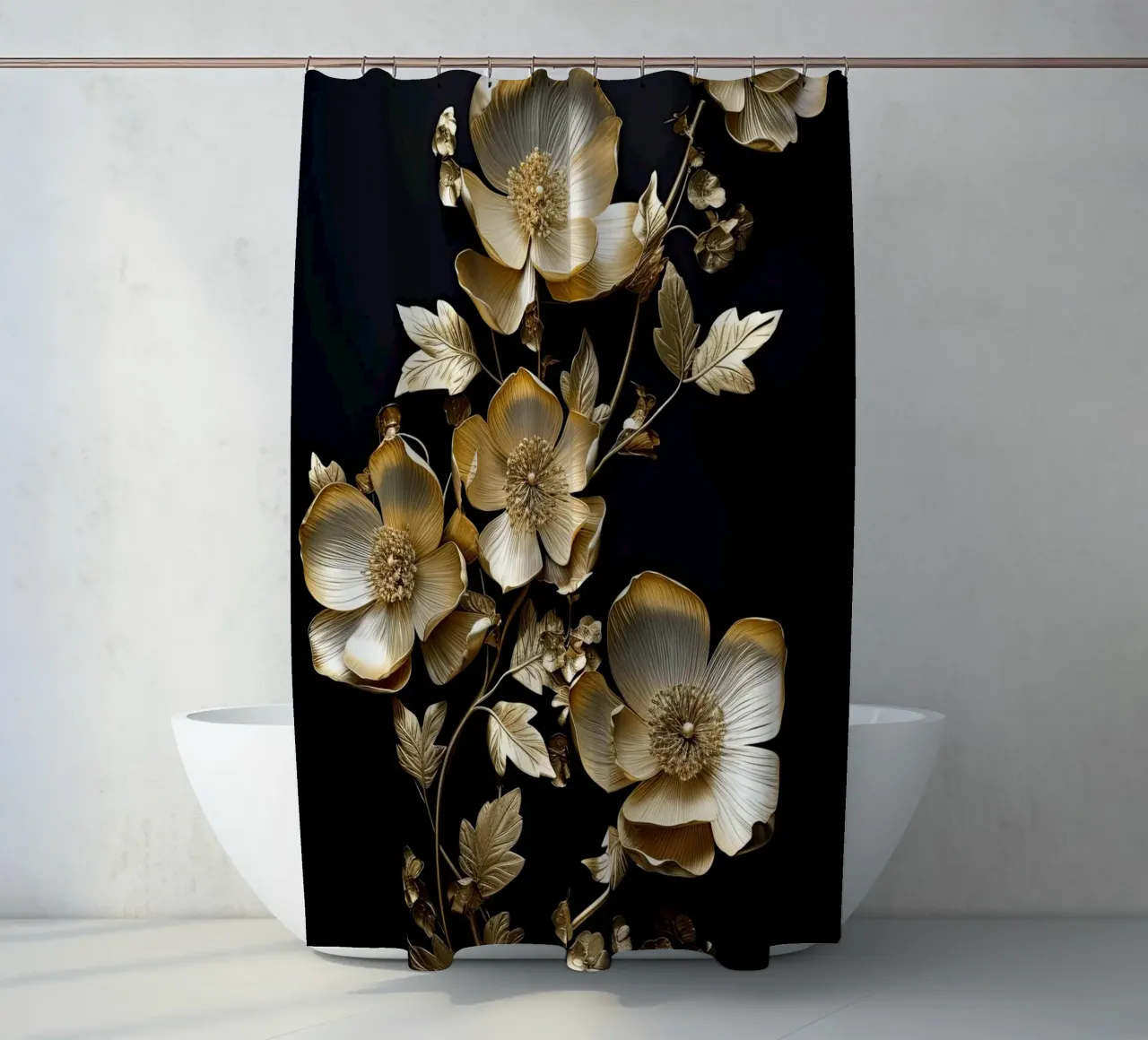 Fiori d'oro tenda da doccia da Imagine
