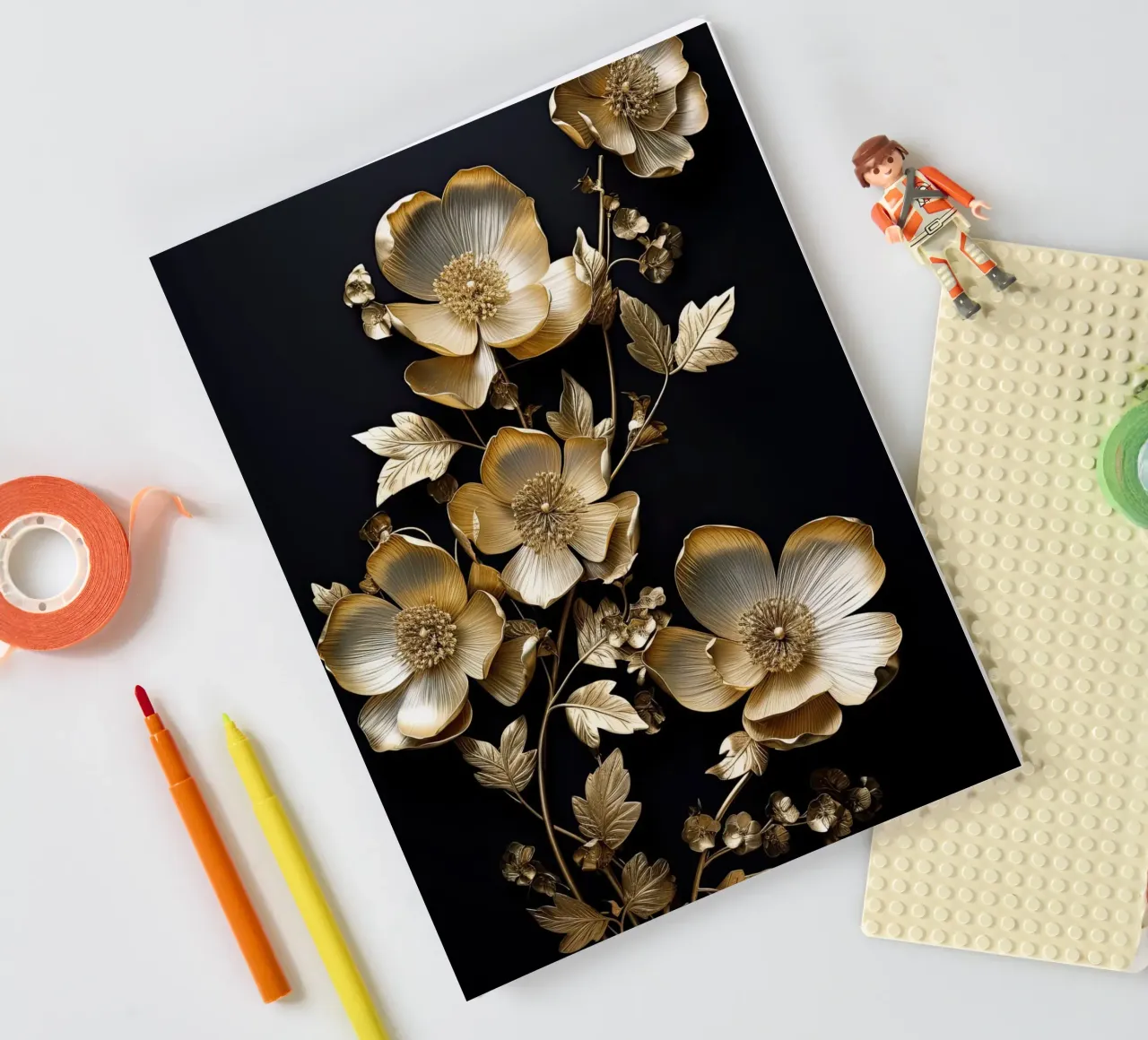 Golden flowers notebook by Imagine