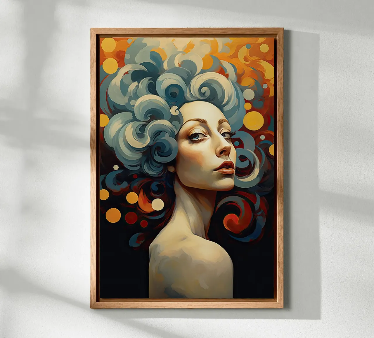 Vrouw abstract canvas met Baklijst van Imagine