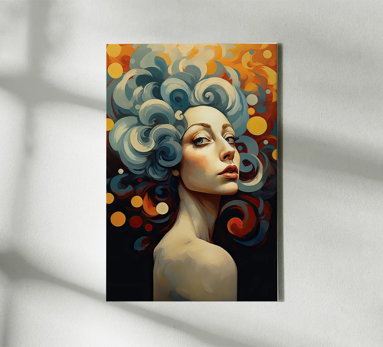 Vrouw abstract canvas met Baklijst van Imagine