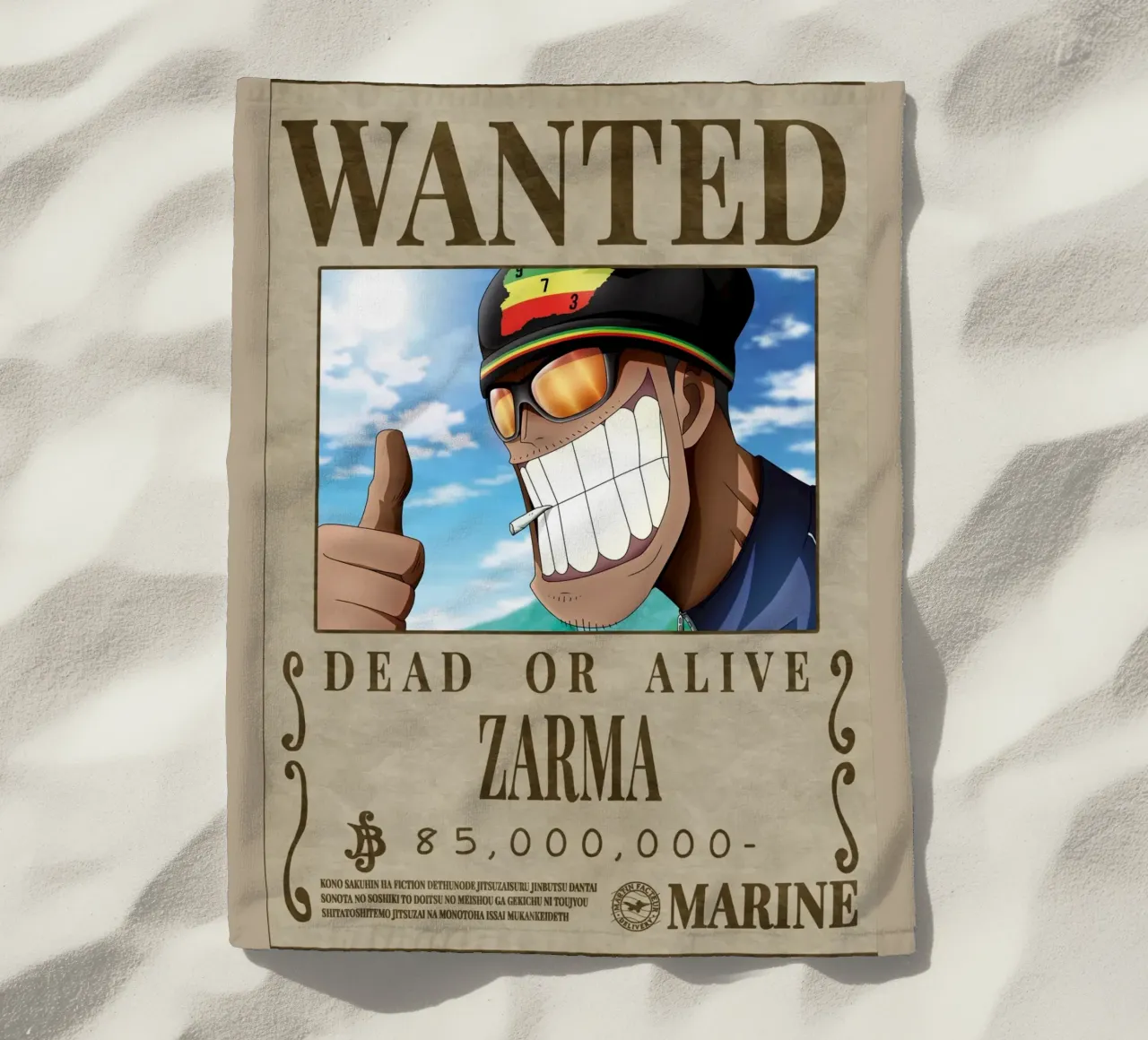 Wanted Zarma beach towel by Collins Shop