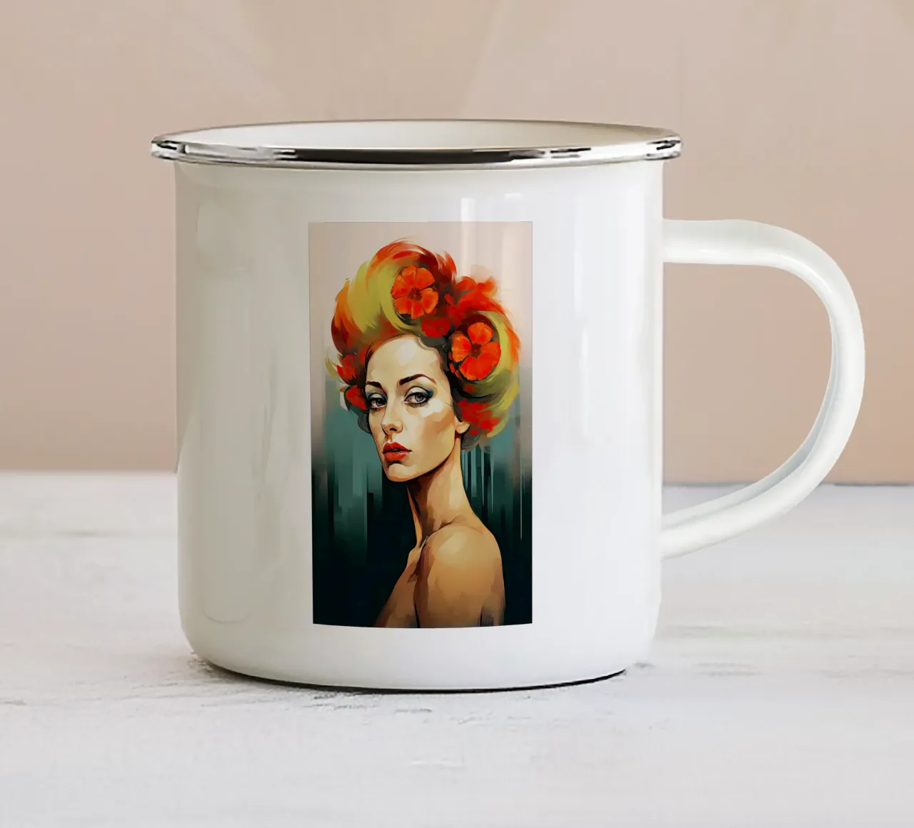 Donna astratta tazza in smalto da Imagine