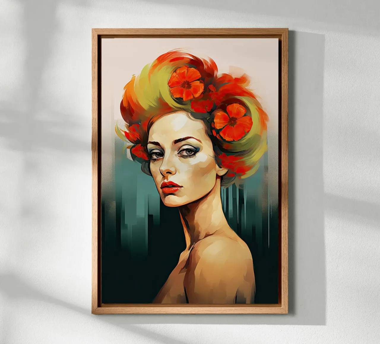 Vrouw abstract canvas met Baklijst van Imagine