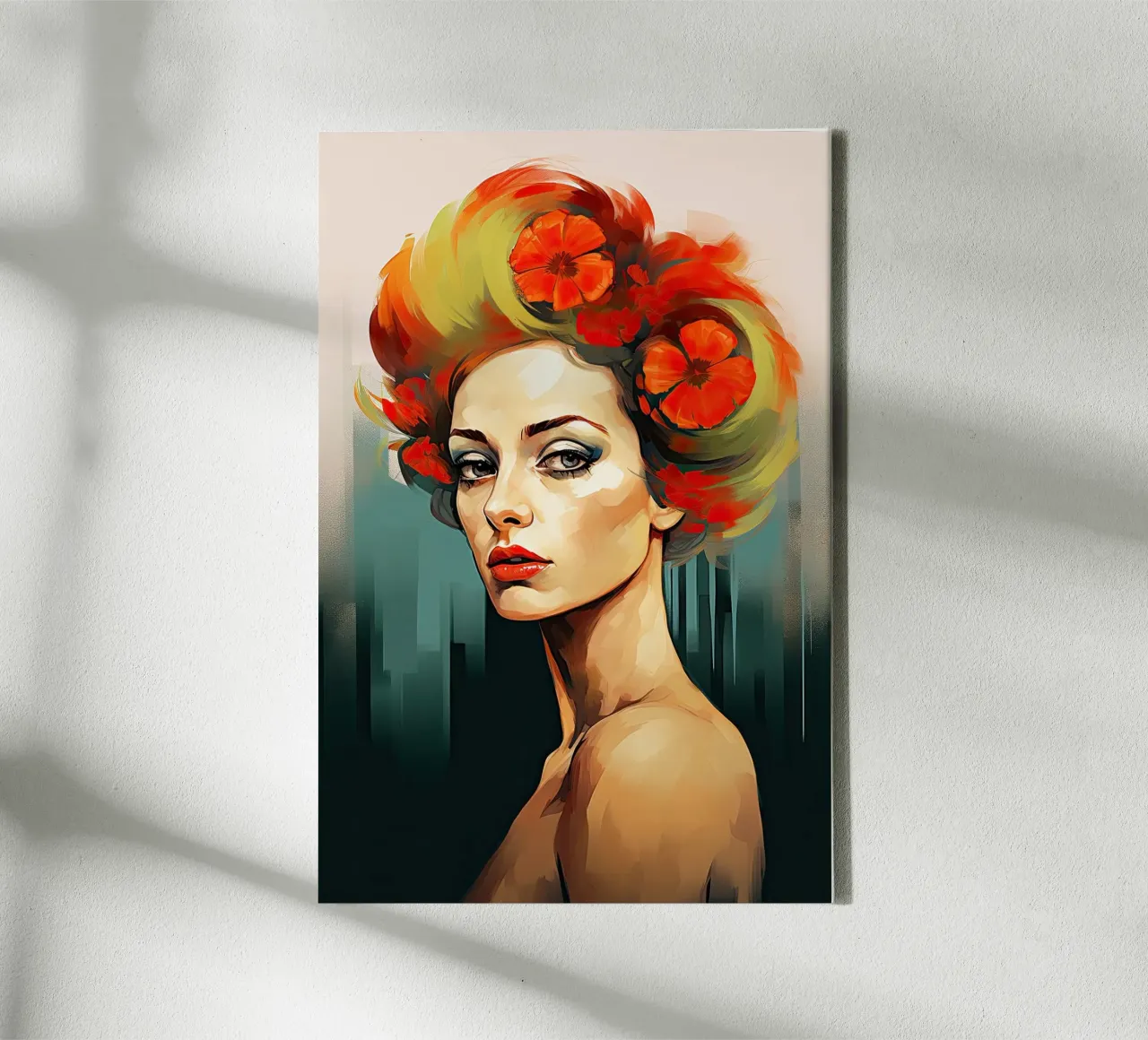 Vrouw abstract canvas met Baklijst van Imagine