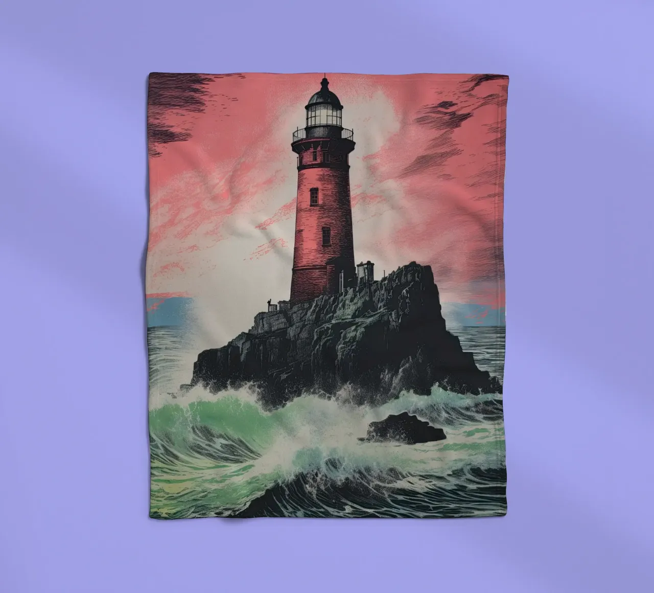 Lighthouse fleece blanket by Imagine