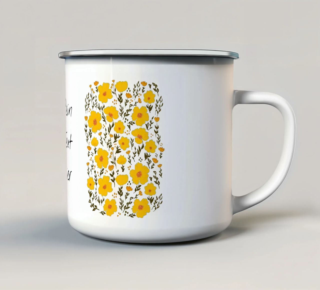 Sunny Meadow – Butterblumenzauber tazza in smalto da Petra Lang