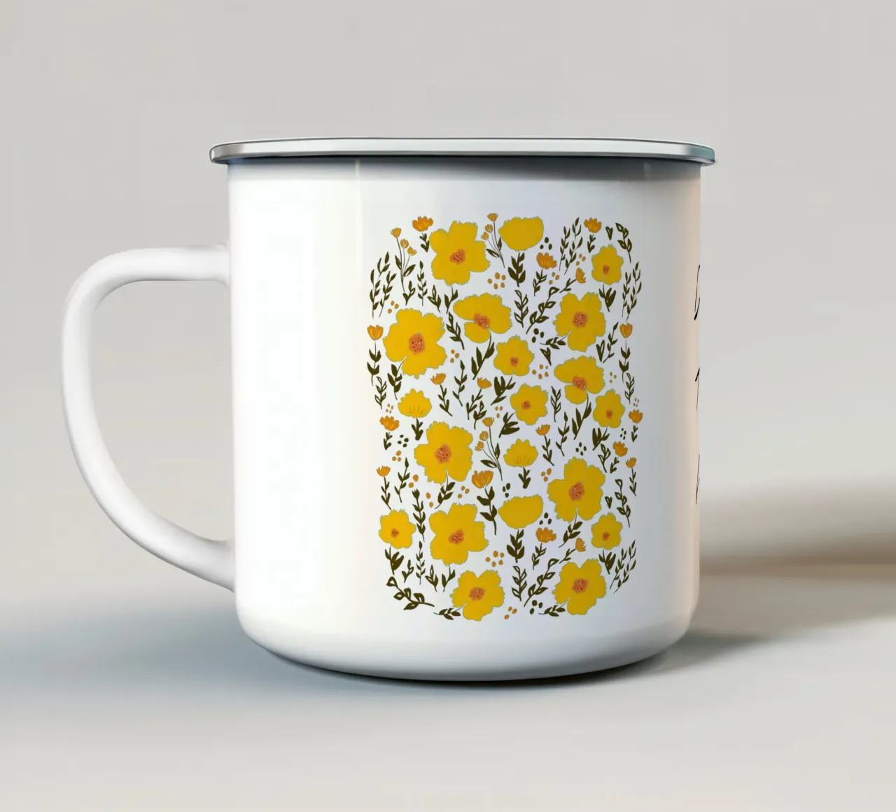 Sunny Meadow – Butterblumenzauber tazza in smalto da Petra Lang