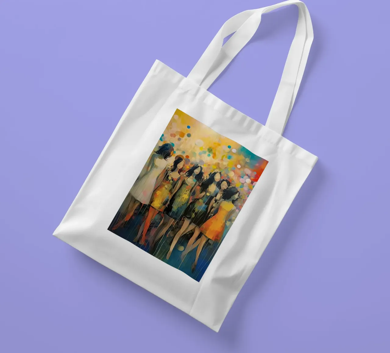 Dame astratte borsa in juta da Imagine
