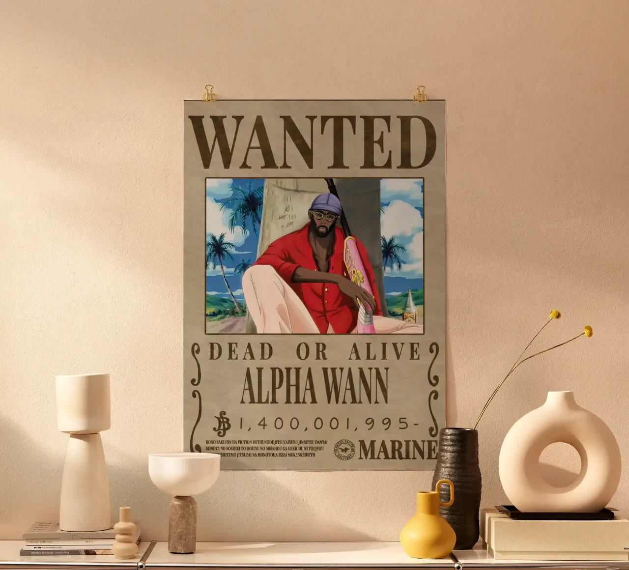 ricercato alfa wann poster con telaio in legno da Collins Shop