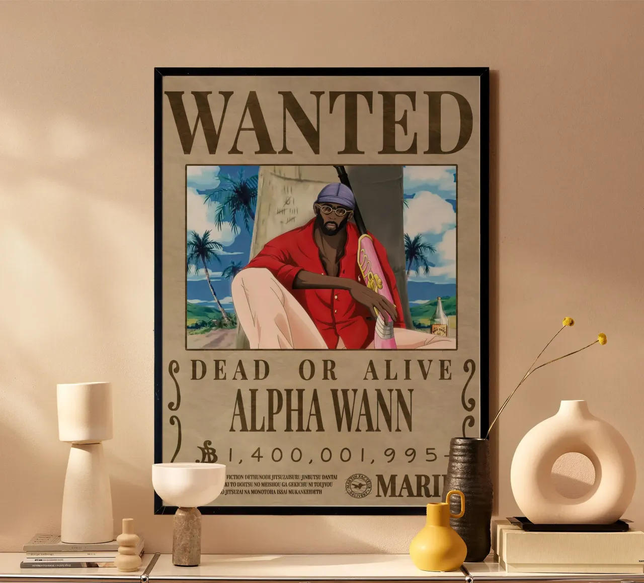 ricercato alfa wann poster con telaio in legno da Collins Shop