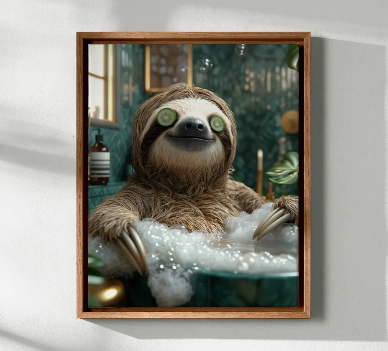 Benessere e relax del bradipo tela con Cornice a cassetta da SlothStella