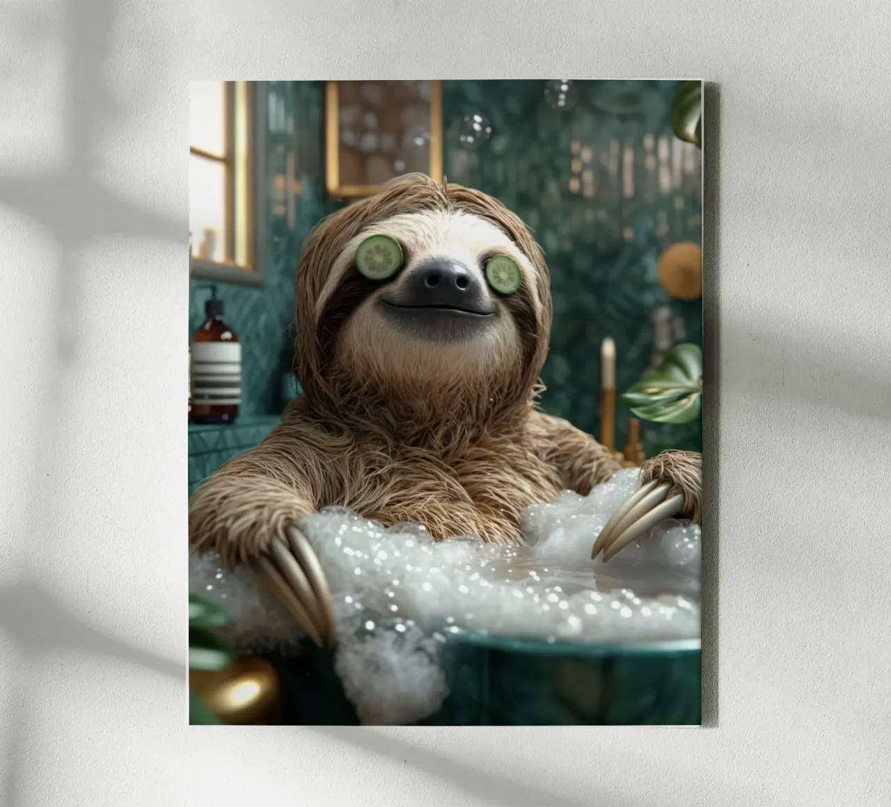 Benessere e relax del bradipo tela con Cornice a cassetta da SlothStella