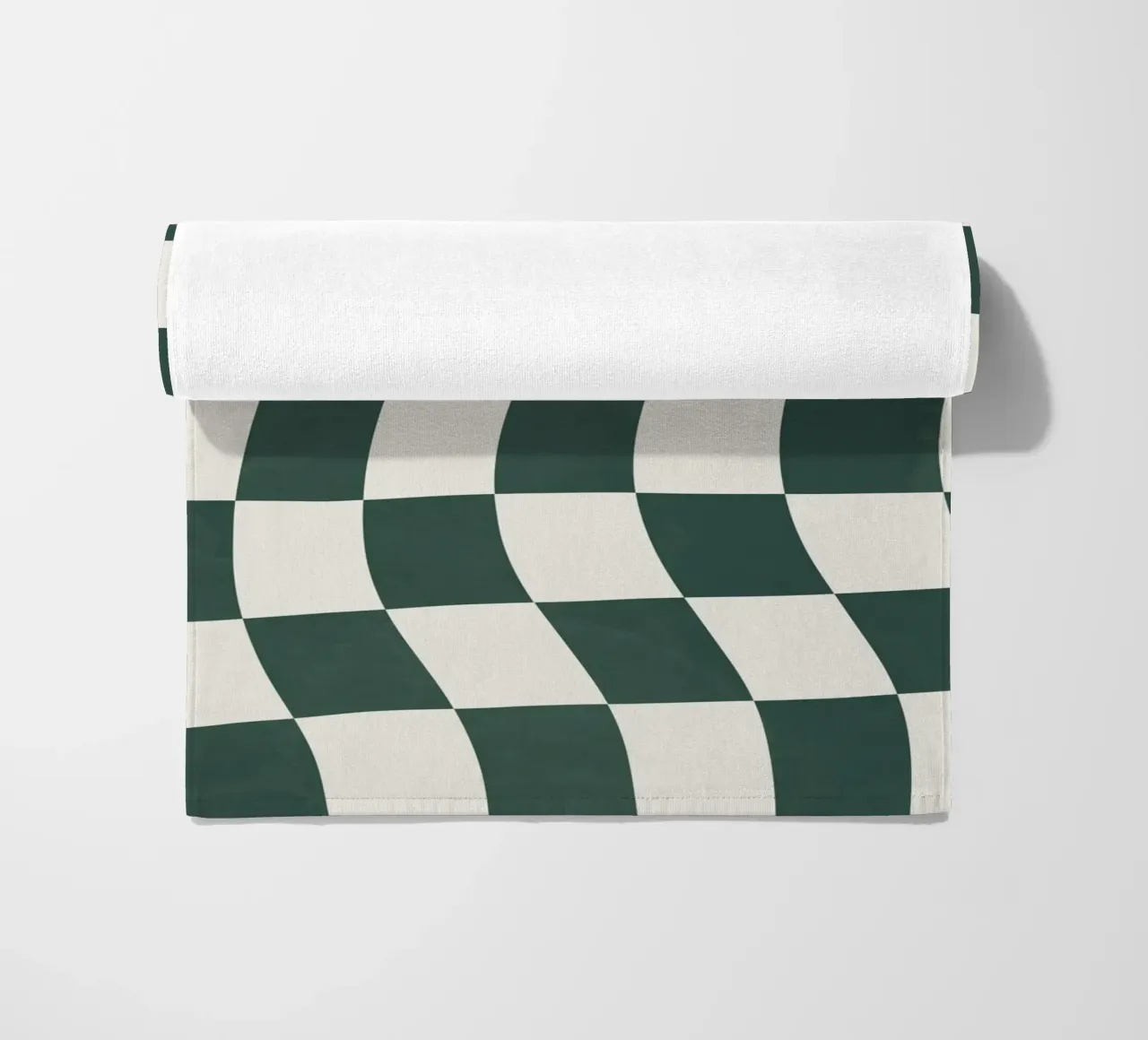 Damier vert et beige telo mare da Sixmai