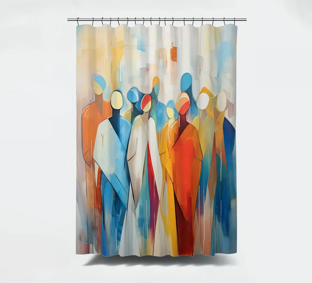 Abstract people shower curtain by Imagine