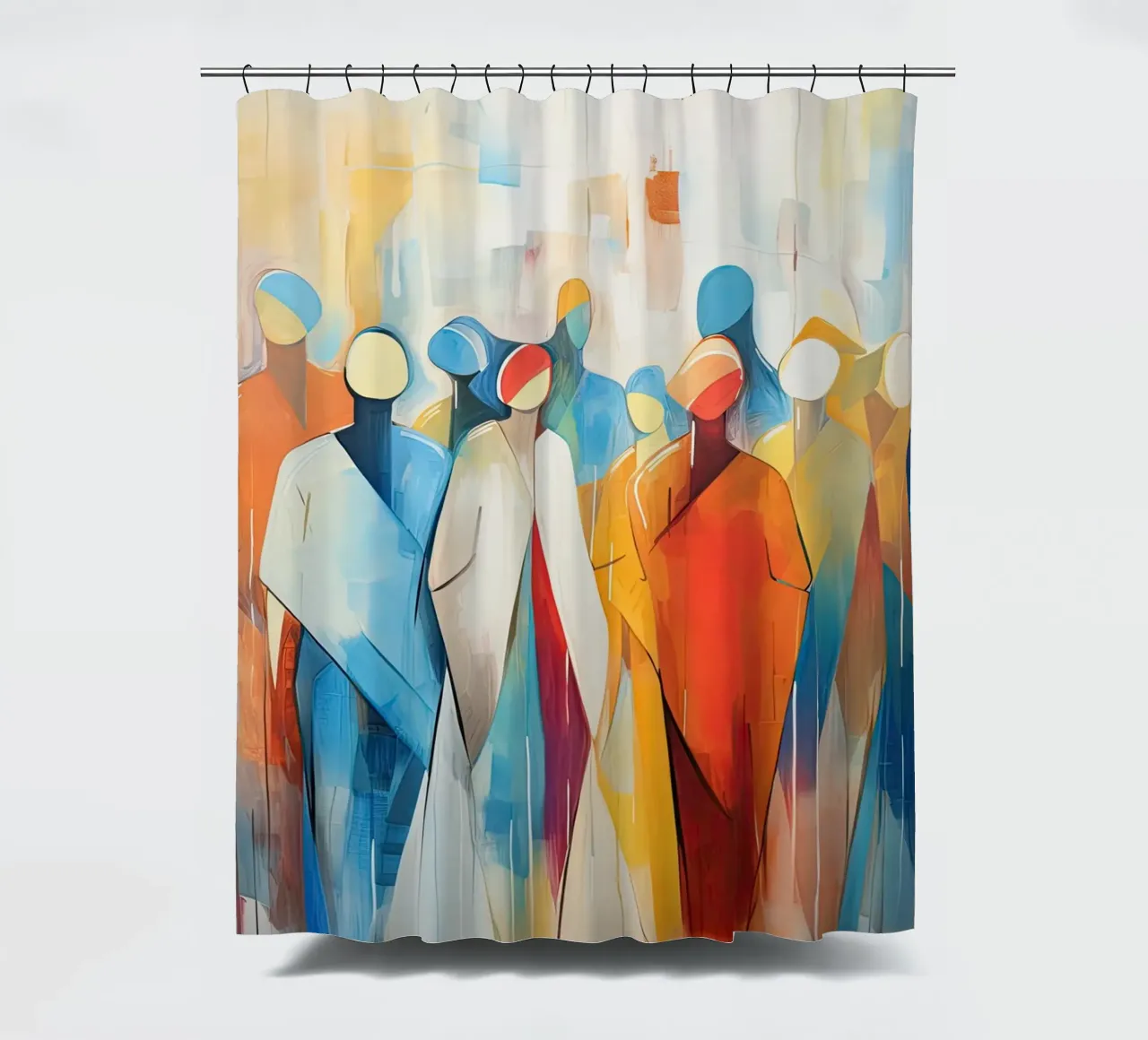 Abstract people shower curtain by Imagine