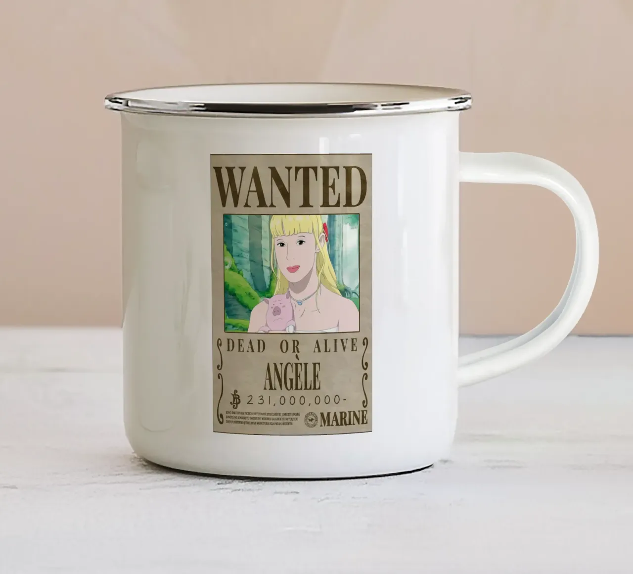 ricercato angele tazza in smalto da Collins Shop