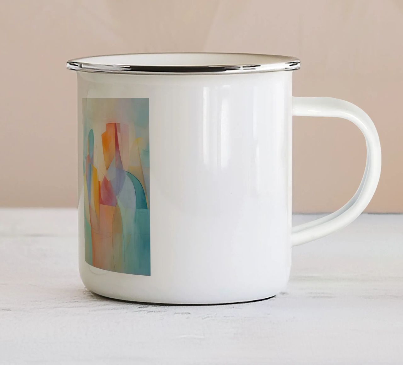 Persone in colori pastello tazza in smalto da Imagine
