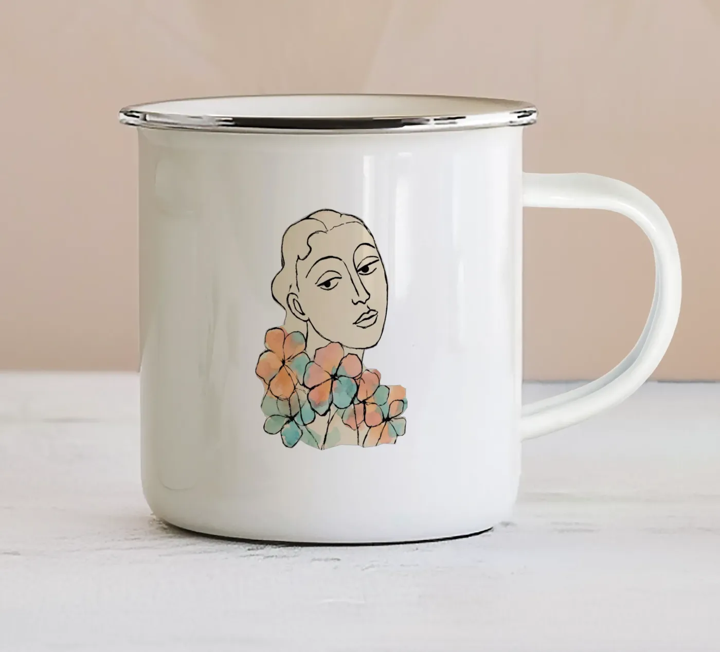 Tender Pause (Without Background) enamel mug by treechild