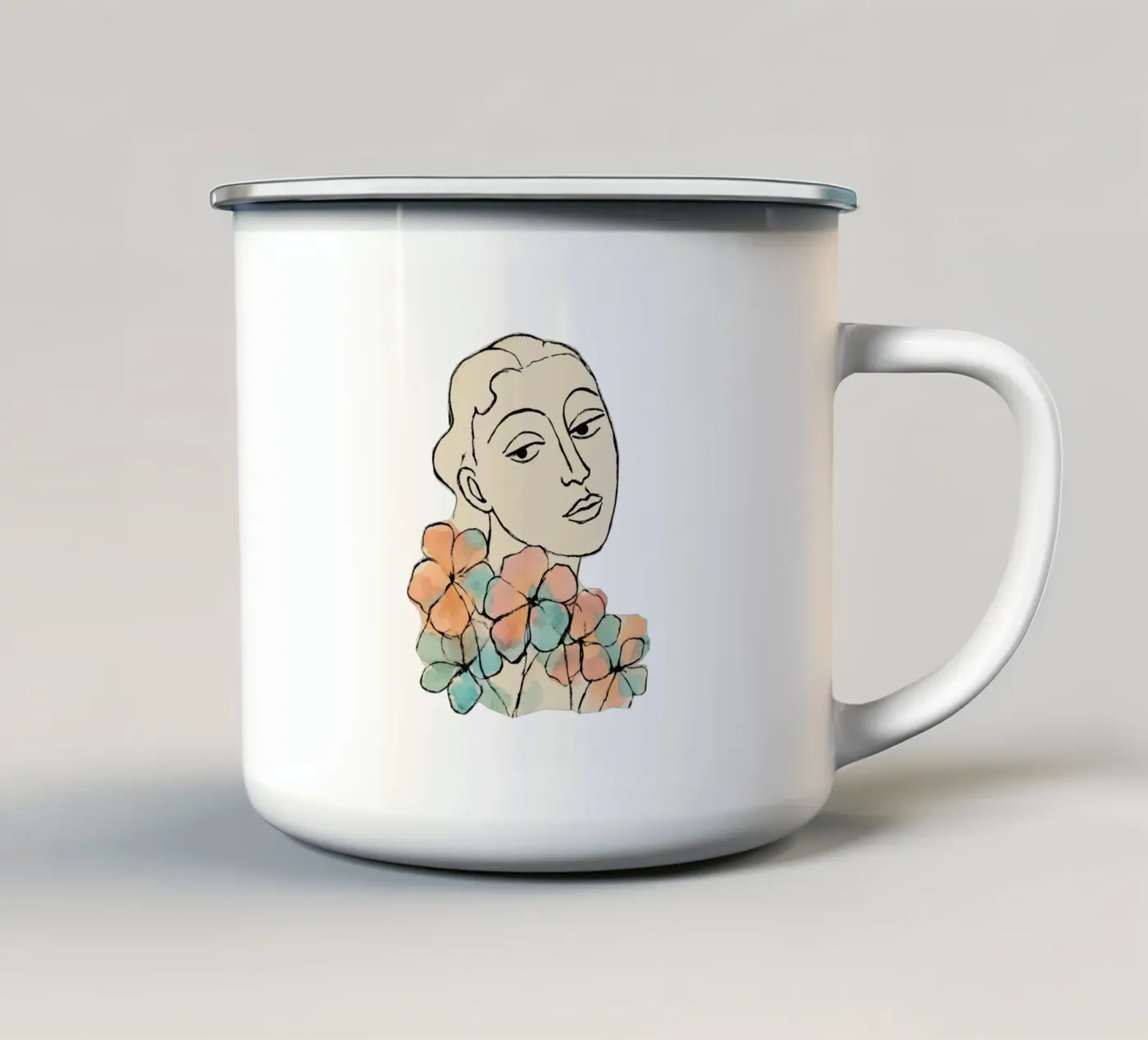 Tender Pause (Without Background) enamel mug by treechild