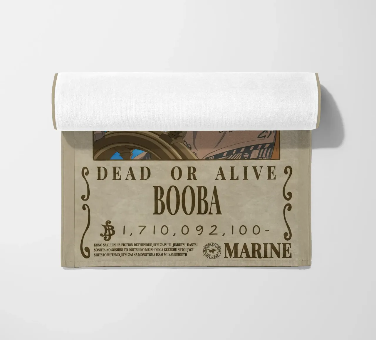 wanted booba beach towel by Collins Shop