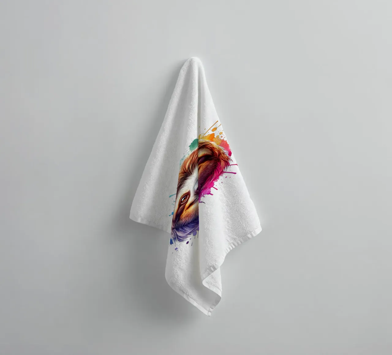 Sloth face with watercolour design towel by SlothStella