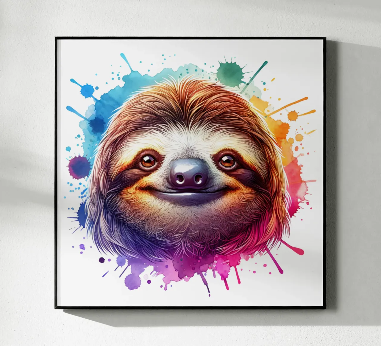 Sloth face with watercolour design acrylic glass by SlothStella