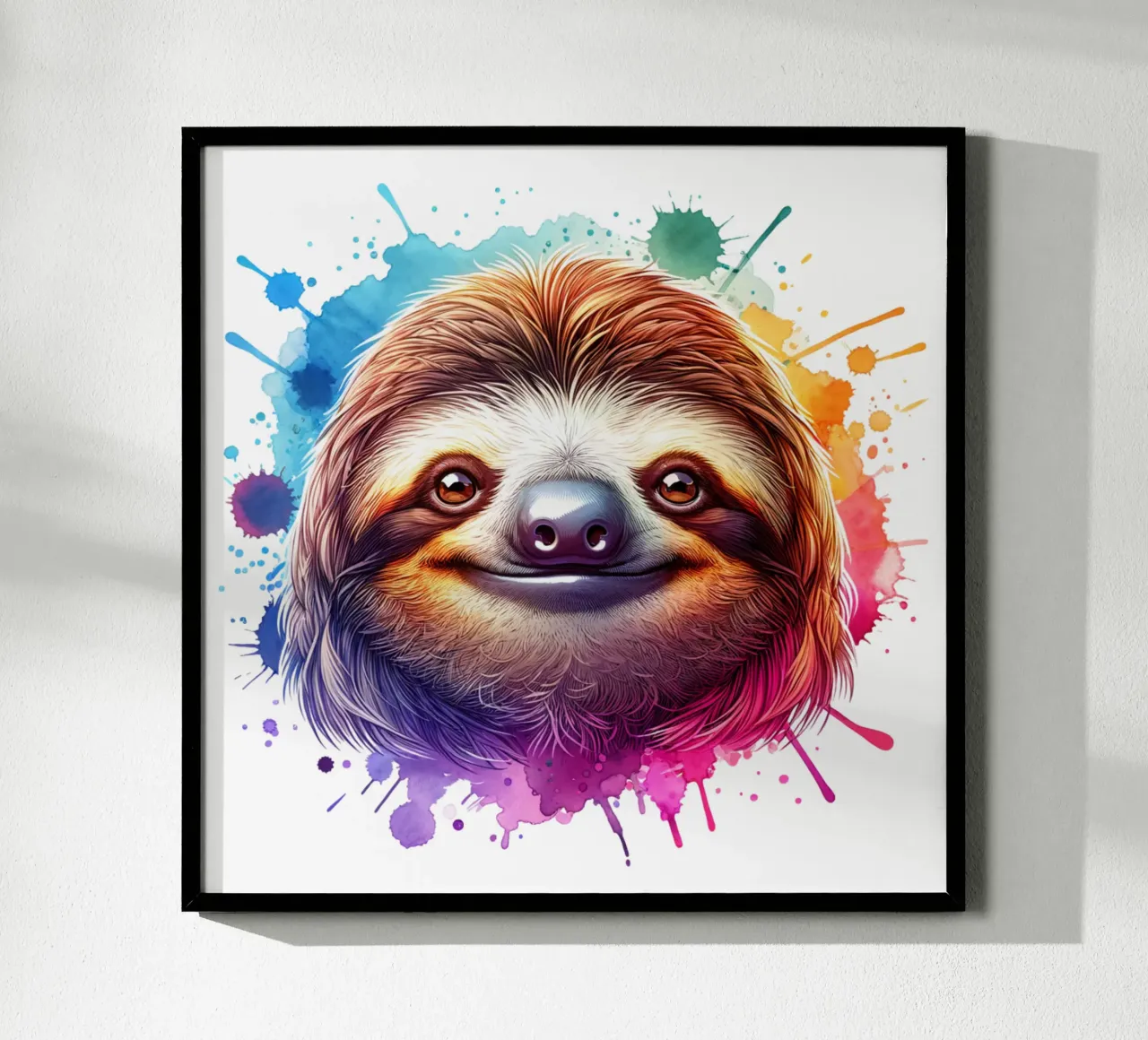 Faultier Gesicht mit Wasserfarben Design Hahnemühle von SlothStella