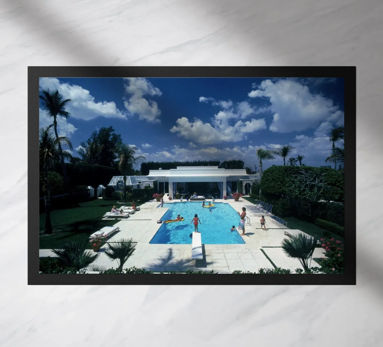 Pool In Palm Beach doormat by Popo Photograph