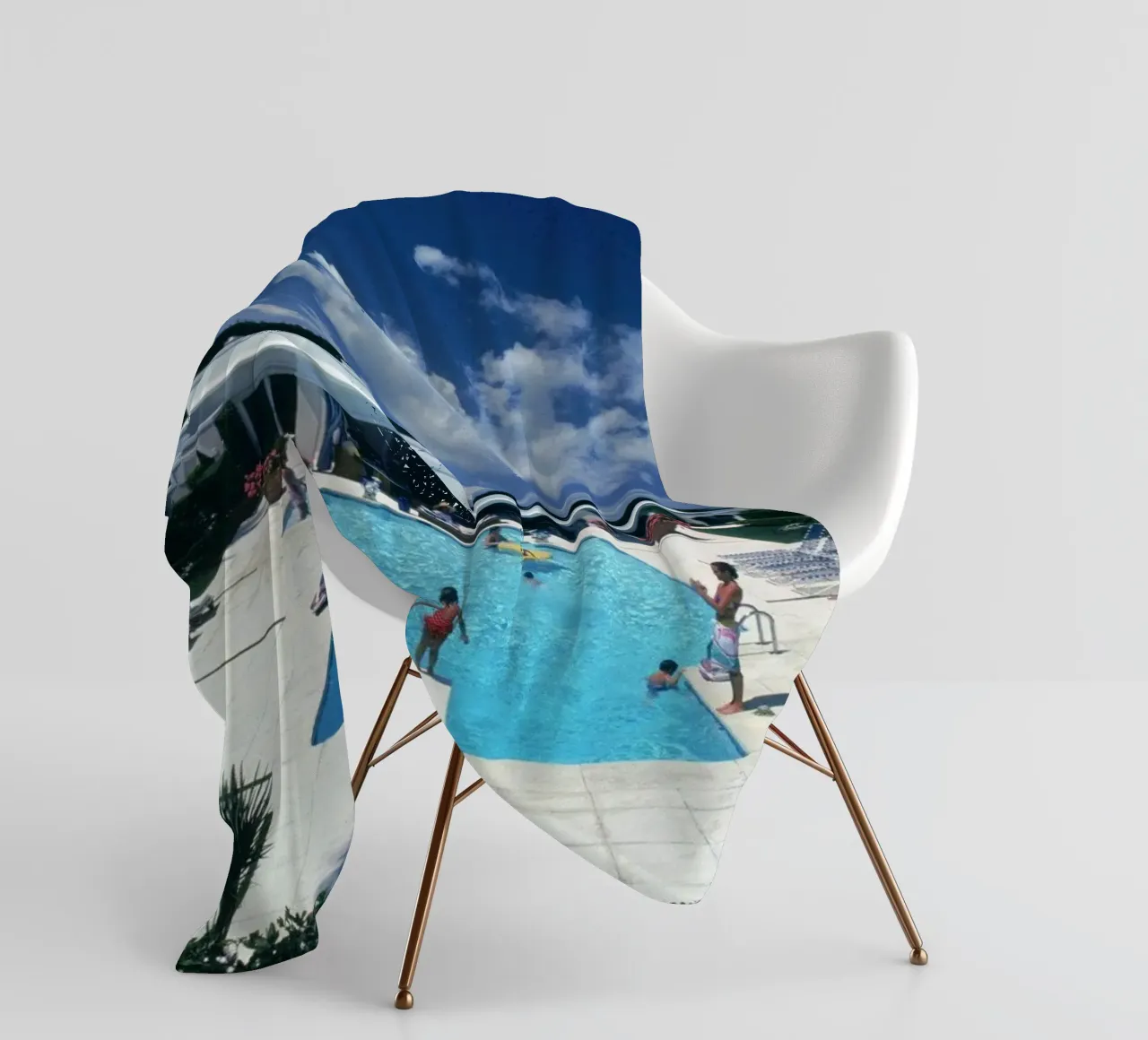 Pool In Palm Beach fleece blanket by Popo Photograph