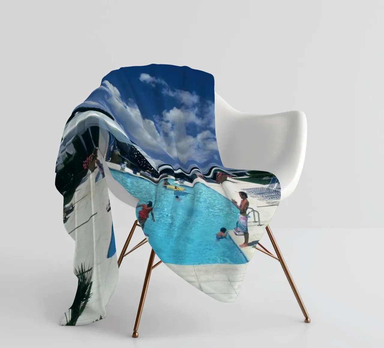 Pool In Palm Beach fleece blanket by Popo Photograph