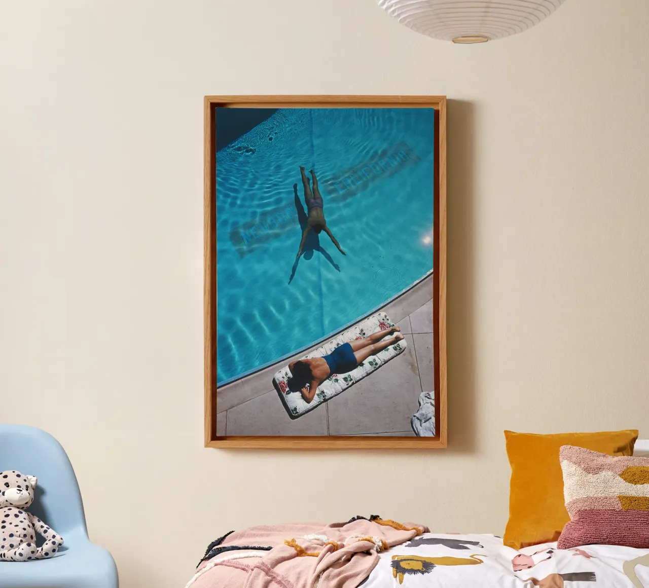 Zwemmen bij Lake Tahoe canvas met Baklijst van Popo Photograph