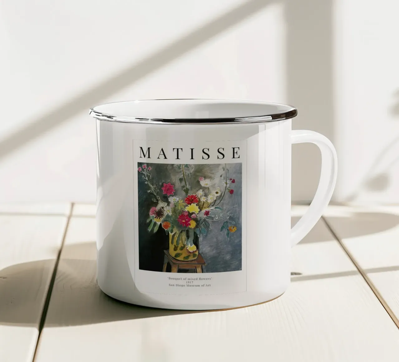Henri Matisse - Bouquet di fiori misti - Mostra tazza in smalto da Perdana shop