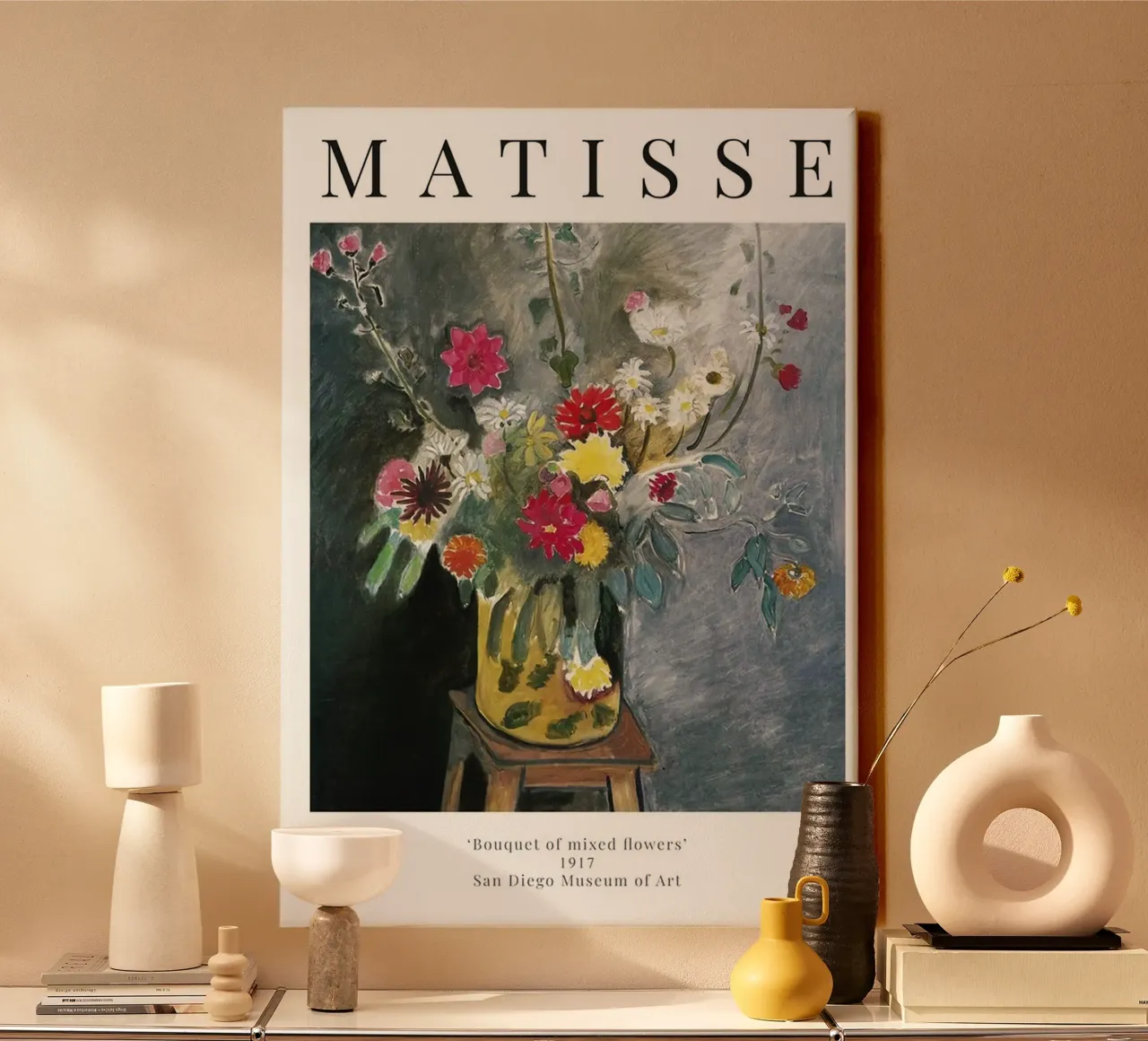 Henri Matisse - Bouquet di fiori misti - Mostra tela con Cornice a cassetta da Perdana shop