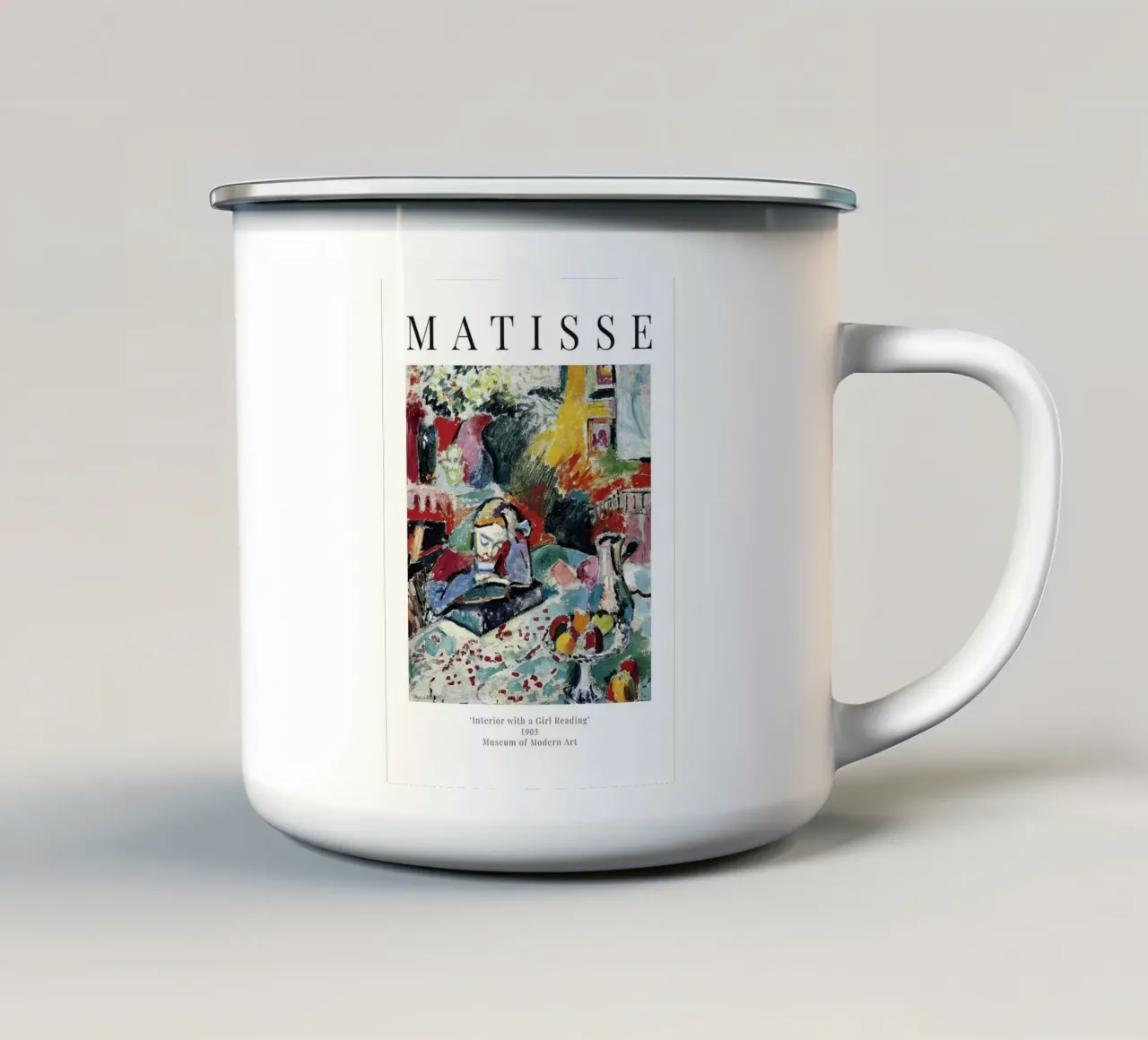 Henri Matisse - Interno con ragazza che legge tazza in smalto da Perdana shop