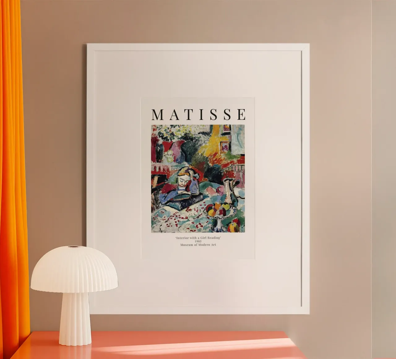 Henri Matisse - Interno con ragazza che legge poster con telaio in plastica da Perdana shop