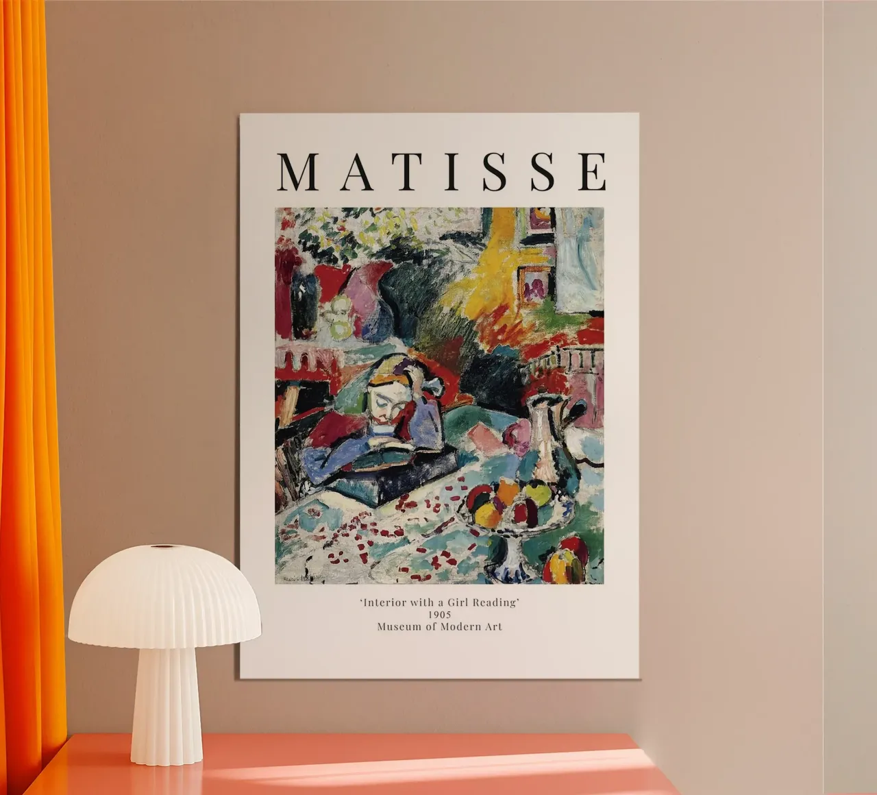 Henri Matisse - Interno con ragazza che legge poster con telaio in plastica da Perdana shop