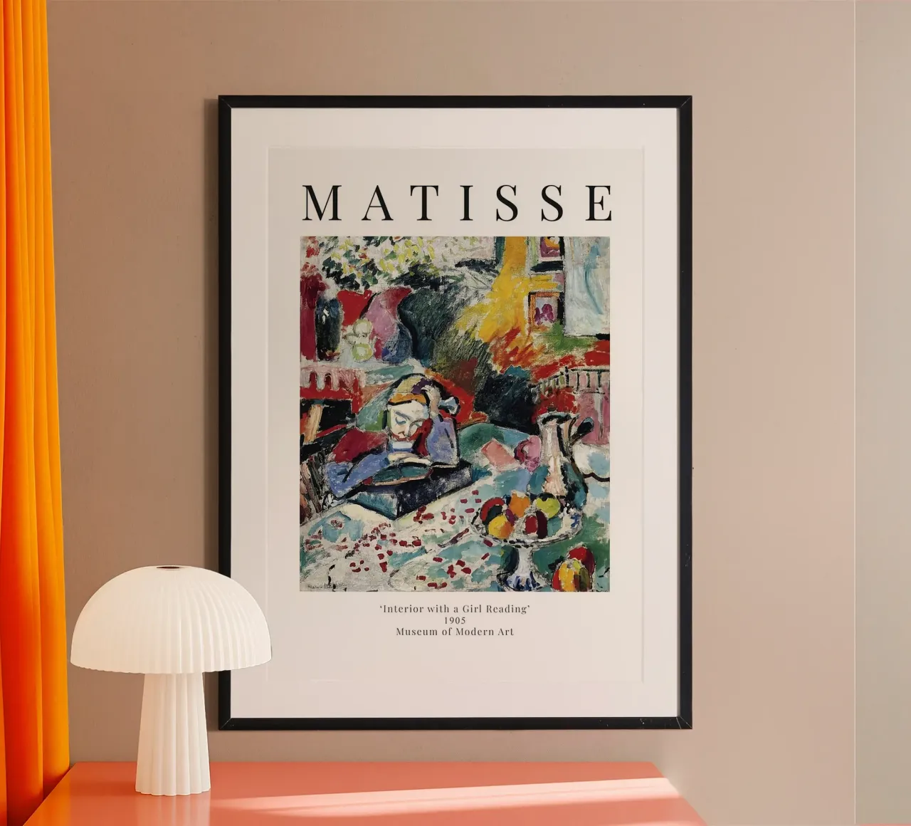 Henri Matisse - Interno con ragazza che legge poster con telaio in plastica da Perdana shop
