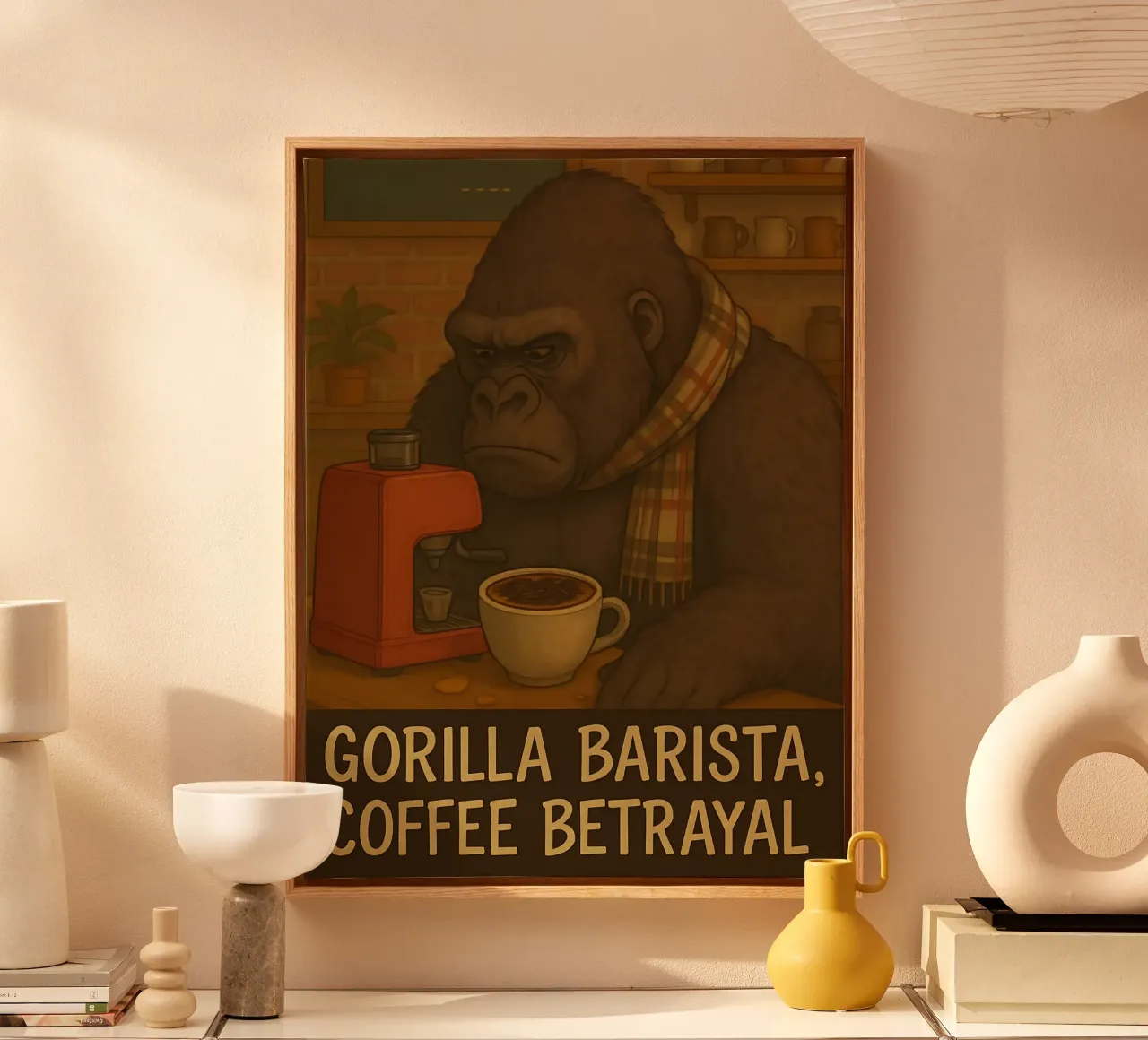 Funny Gorilla Meme tela con Cornice a cassetta da Funny Humor Art