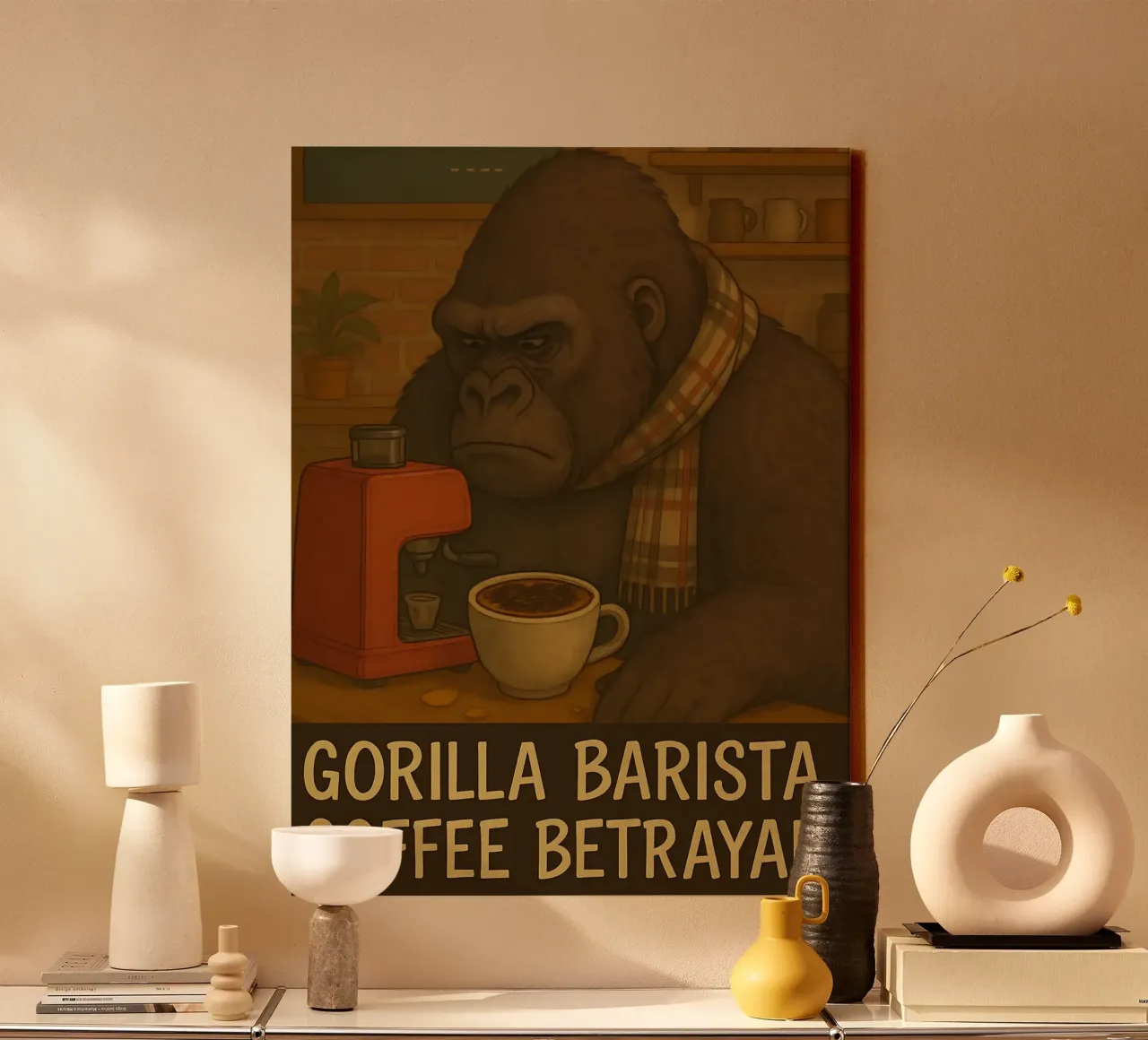 Funny Gorilla Meme tela con Cornice a cassetta da Funny Humor Art