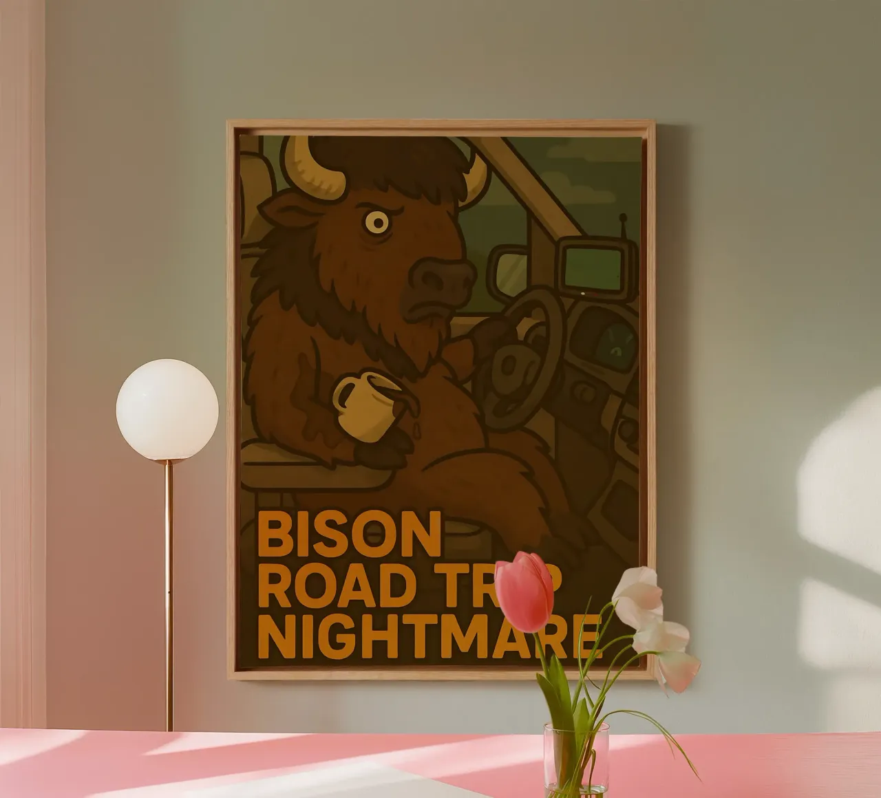 Meme divertente sul bisonte tela con Cornice a cassetta da Funny Humor Art