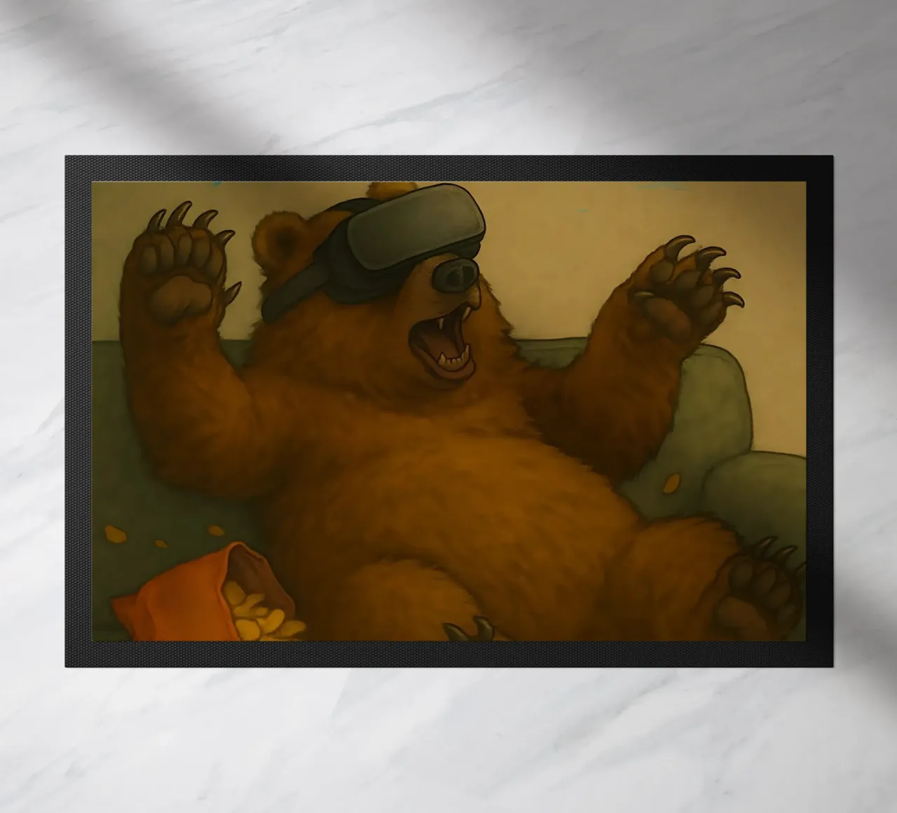 Funny Bear Meme doormat by Funny Humor Art