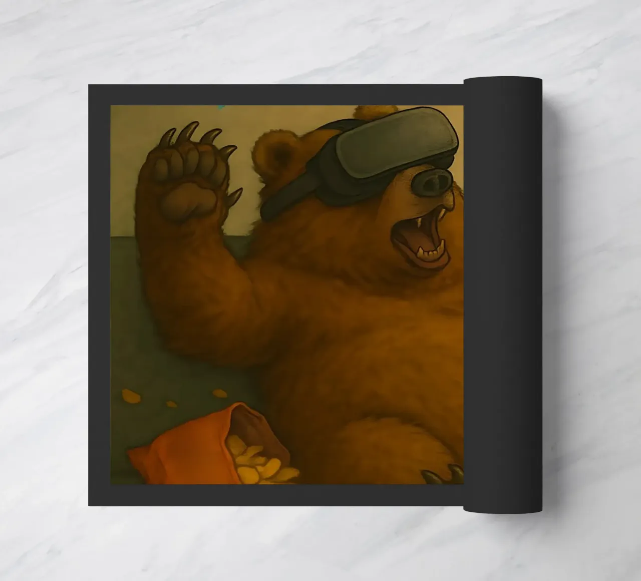 Funny Bear Meme doormat by Funny Humor Art