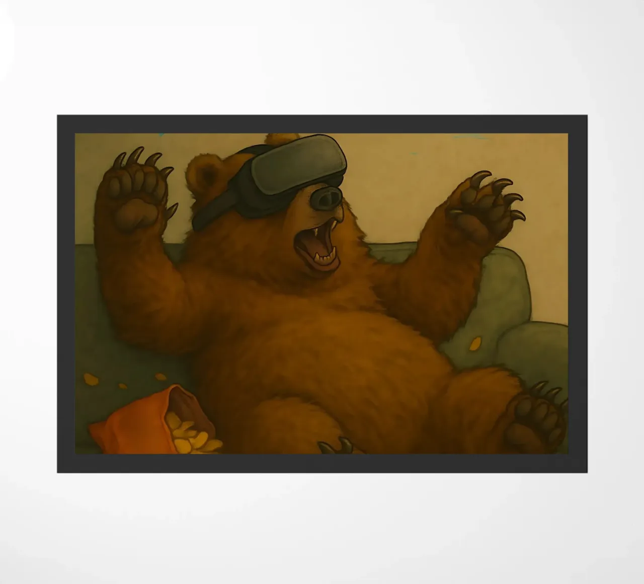 Funny Bear Meme doormat by Funny Humor Art