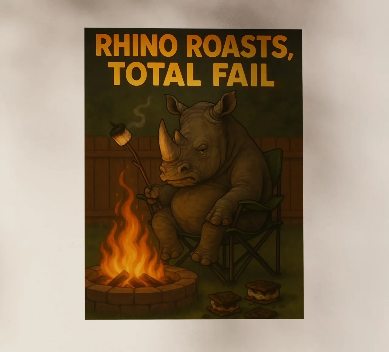 Funny Rhino Meme pellicola backlit da Funny Humor Art
